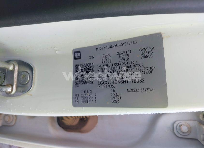 Photo 9 of 2022 Chevrolet Colorado N/A (VIN 1GCGTBEN6N1178082)