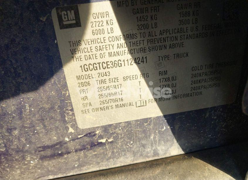 Photo 9 of 2016 Chevrolet Colorado LT (VIN 1GCGTCE36G1124241)