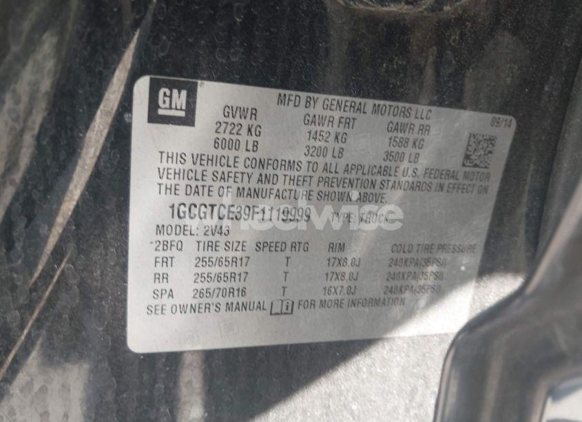 Photo 9 of 2015 Chevrolet Colorado Z71 (VIN 1GCGTCE39F1119999)