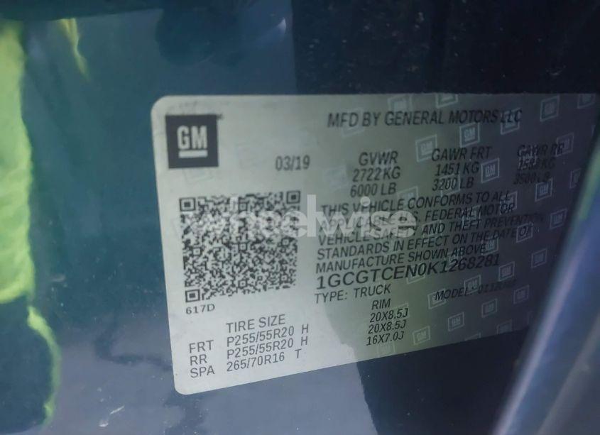 Photo 9 of 2019 Chevrolet Colorado LT (VIN 1GCGTCEN0K1268281)