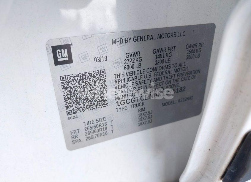 Photo 9 of 2019 Chevrolet Colorado LT (VIN 1GCGTCEN0K1275182)