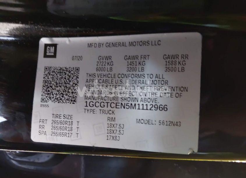 Photo 9 of 2021 Chevrolet Colorado 4WD SHORT BOX LT (VIN 1GCGTCEN5M1112966)