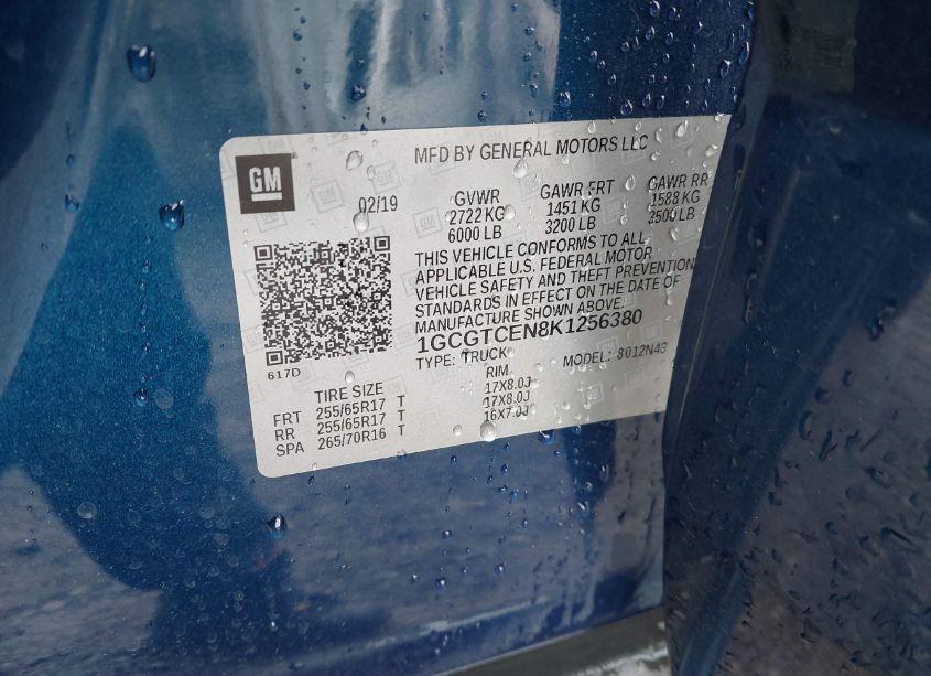 Photo 9 of 2019 Chevrolet Colorado LT (VIN 1GCGTCEN8K1256380)