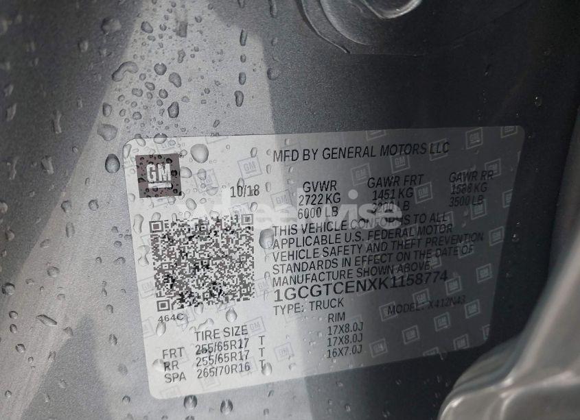 Photo 9 of 2019 Chevrolet Colorado LT (VIN 1GCGTCENXK1158774)