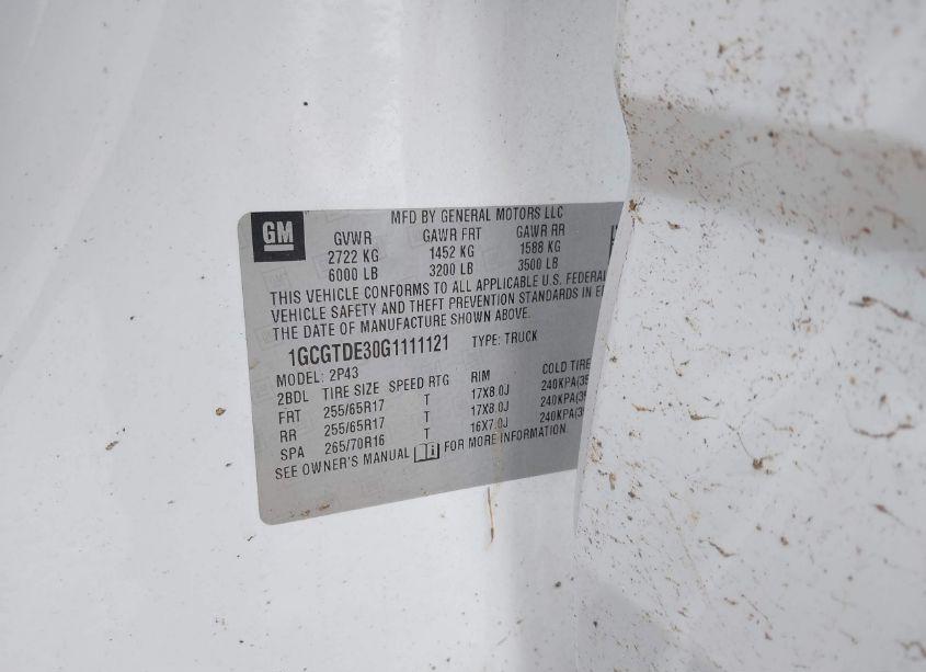 Photo 9 of 2016 Chevrolet Colorado Z71 (VIN 1GCGTDE30G1111121)