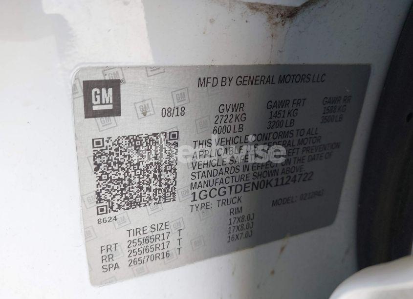 Photo 9 of 2019 Chevrolet Colorado Z71 (VIN 1GCGTDEN0K1124722)