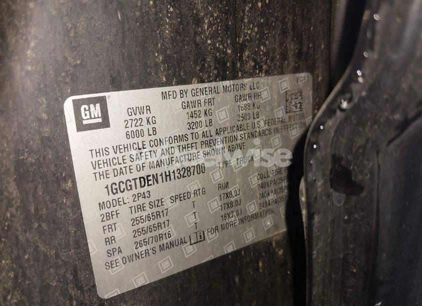 Photo 9 of 2017 Chevrolet Colorado Z71 (VIN 1GCGTDEN1H1328700)