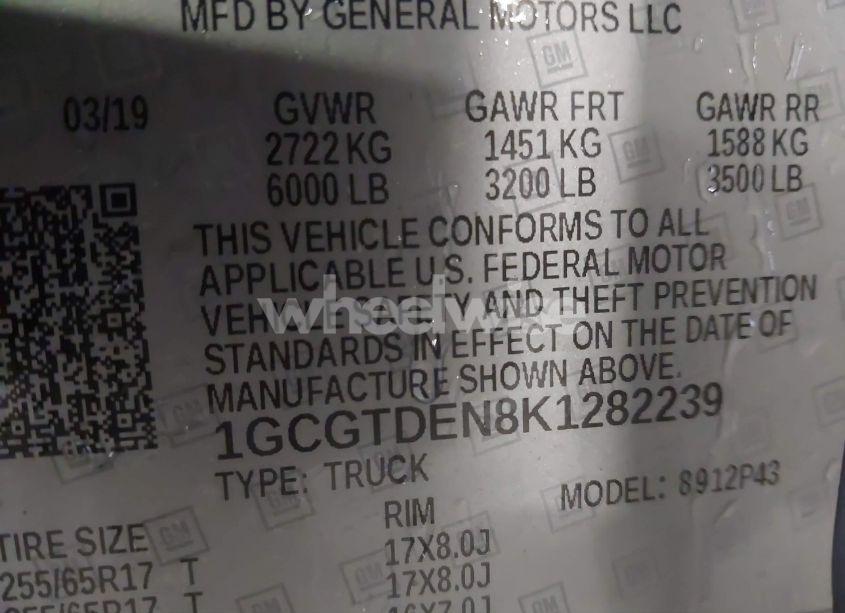 Photo 9 of 2019 Chevrolet Colorado Z71 (VIN 1GCGTDEN8K1282239)