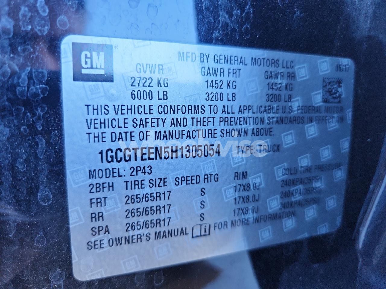 Photo 13 of 2017 CHEVROLET COLORADO ZR2 (VIN 1GCGTEEN5H1305054)