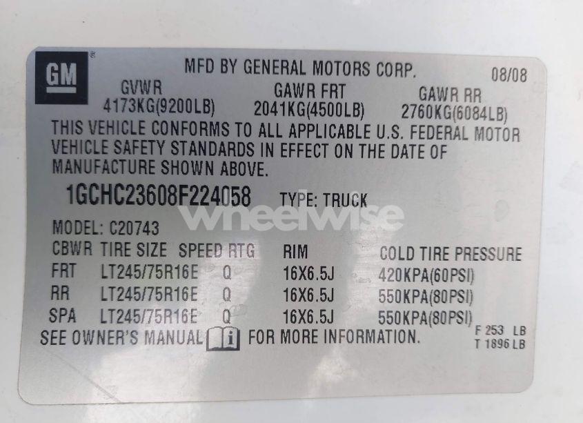 Photo 9 of 2008 Chevrolet Silverado 2500HD LT2 (VIN 1GCHC23608F224058)