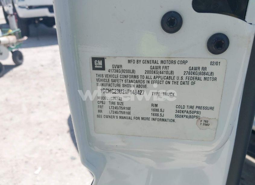 Photo 9 of 2001 Chevrolet Silverado 2500HD LS (VIN 1GCHC23U21F148427)