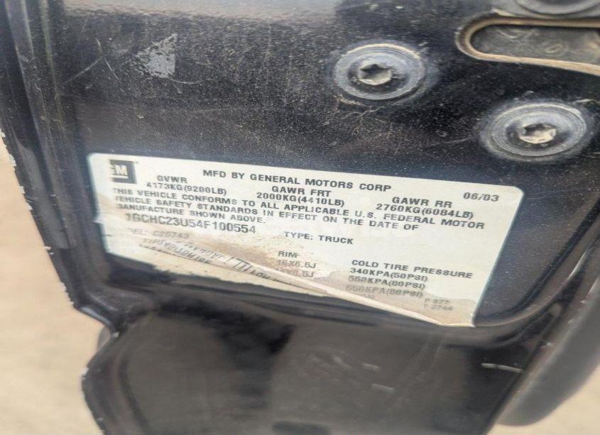 Photo 4 of 2004 Chevrolet Silverado 2500HD LS (VIN 1GCHC23U54F100554)