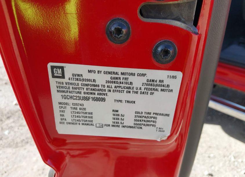 Photo 9 of 2006 Chevrolet Silverado 2500HD LT2 (VIN 1GCHC23U86F168009)