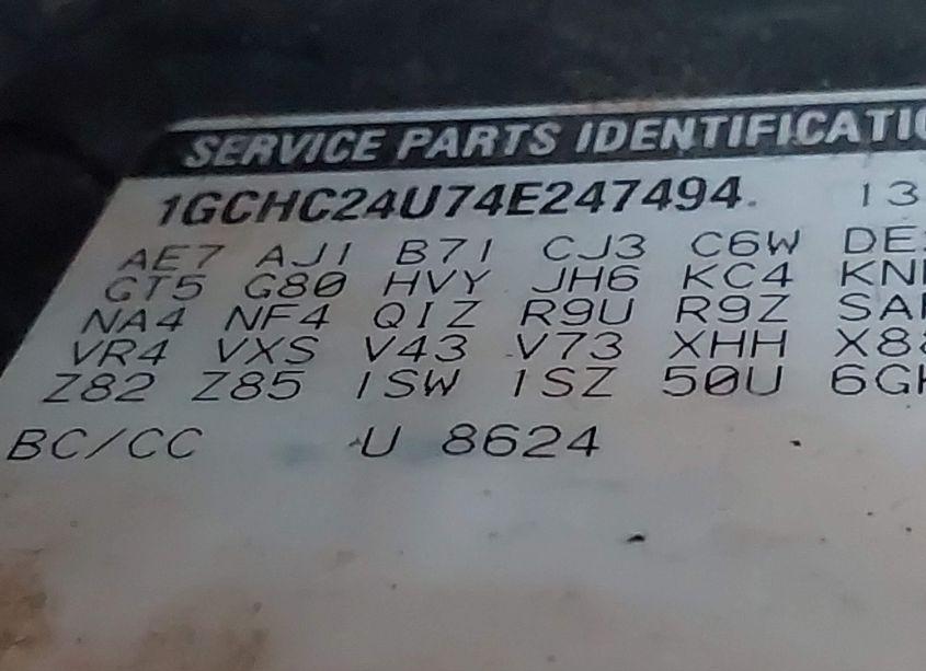 Photo 9 of 2004 Chevrolet Silverado 2500HD WORK TRUCK (VIN 1GCHC24U74E247494)