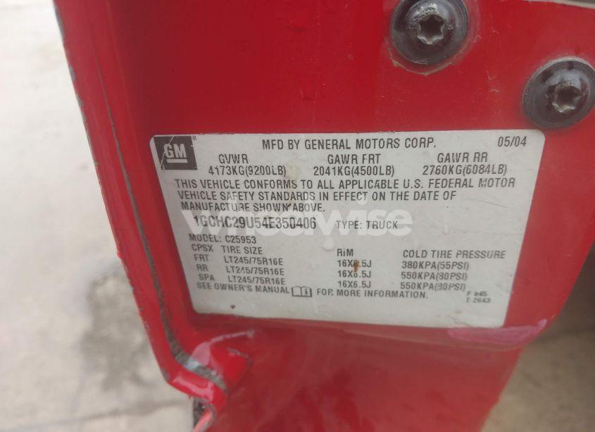 Photo 9 of 2004 Chevrolet Silverado 2500HD LS (VIN 1GCHC29U54E350406)