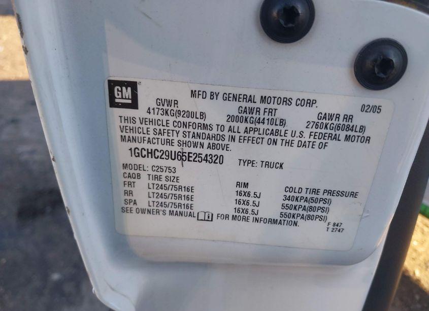 Photo 9 of 2005 Chevrolet Silverado 2500HD (VIN 1GCHC29U65E254320)