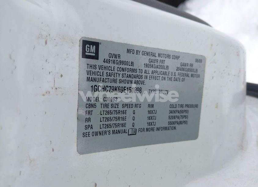 Photo 9 of 2009 Chevrolet Silverado 3500HD WORK TRUCK (VIN 1GCHC79K69E151898)