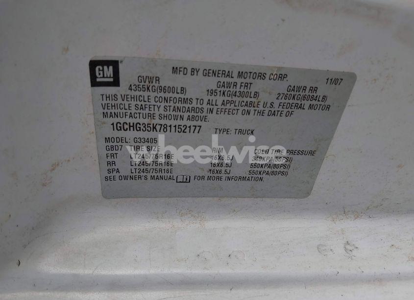 Photo 9 of 2008 Chevrolet Express WORK VAN (VIN 1GCHG35K781152177)