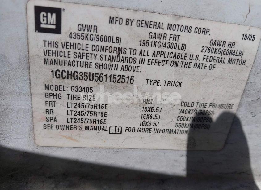 Photo 9 of 2006 Chevrolet Express WORK VAN (VIN 1GCHG35U561152516)