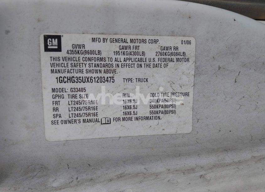 Photo 9 of 2006 Chevrolet Express WORK VAN (VIN 1GCHG35UX61203475)