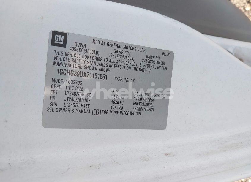 Photo 9 of 2007 Chevrolet Express WORK VAN (VIN 1GCHG39UX71131561)