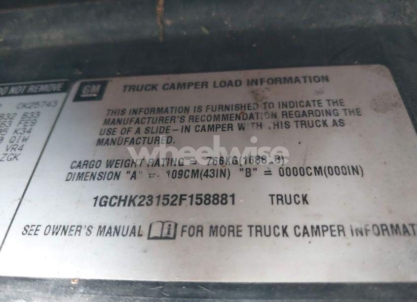 Photo 9 of 2002 Chevrolet Silverado 2500HD LS (VIN 1GCHK23152F158881)