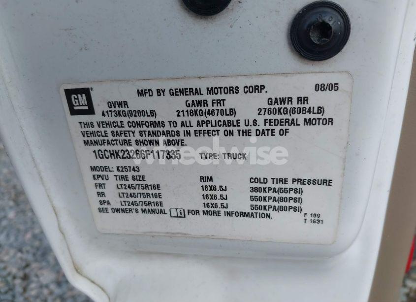 Photo 9 of 2006 Chevrolet Silverado 2500HD LT3 (VIN 1GCHK23266F117335)