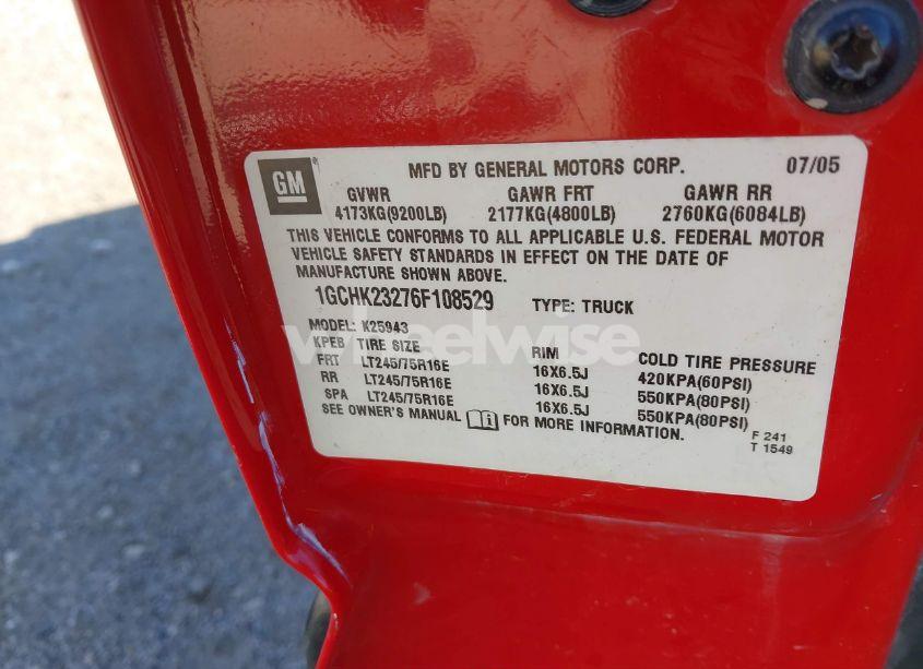 Photo 9 of 2006 Chevrolet Silverado 2500HD LT2 (VIN 1GCHK23276F108529)