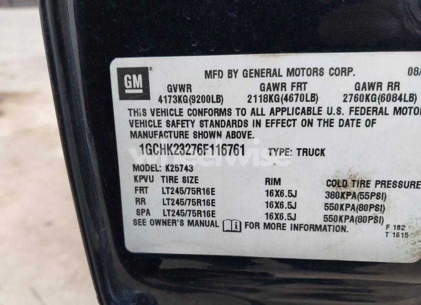 Photo 9 of 2006 Chevrolet Silverado 2500HD LT3 (VIN 1GCHK23276F116761)