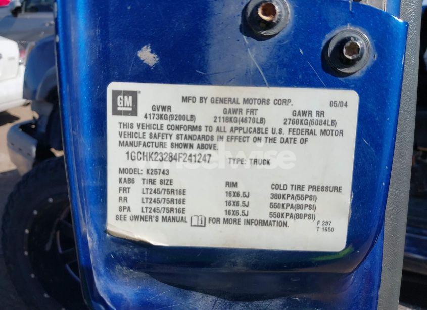 Photo 9 of 2004 Chevrolet Silverado 2500HD LS (VIN 1GCHK23284F241247)