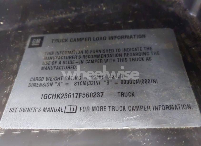 Photo 9 of 2007 Chevrolet Silverado 2500HD LT1 (VIN 1GCHK23617F560237)
