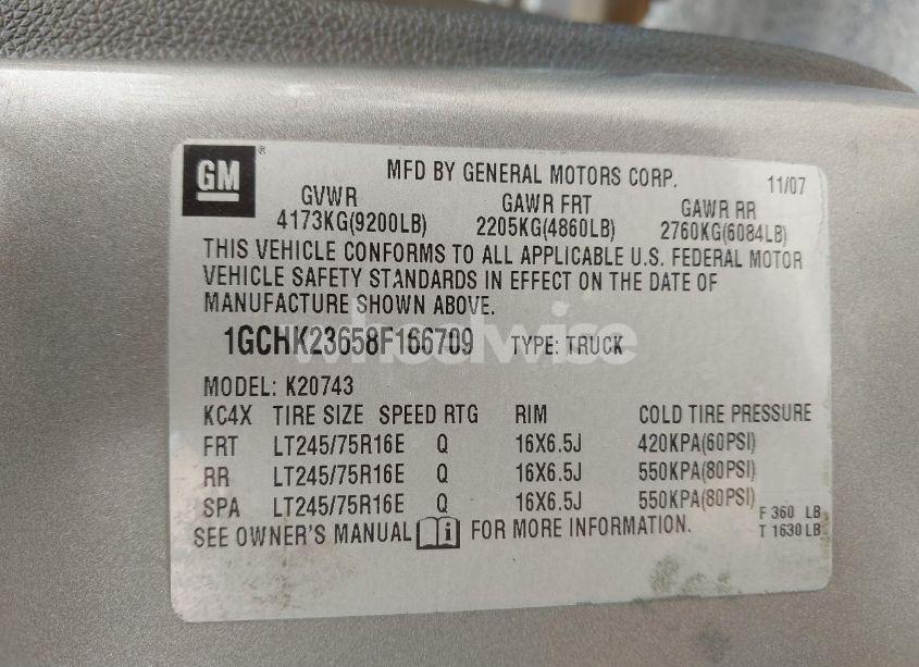 Photo 9 of 2008 Chevrolet Silverado 2500HD LT2 (VIN 1GCHK23658F166709)