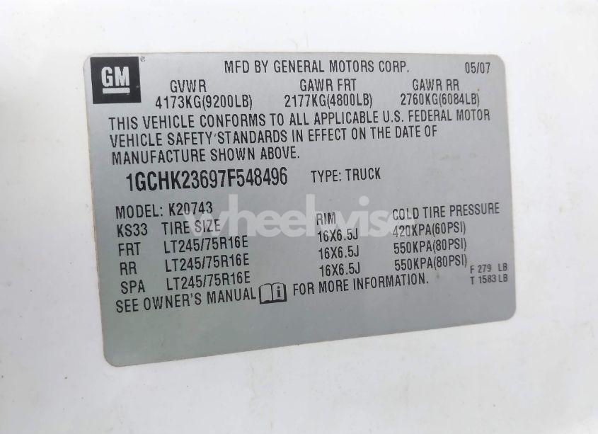 Photo 9 of 2007 Chevrolet Silverado 2500HD LTZ (VIN 1GCHK23697F548496)