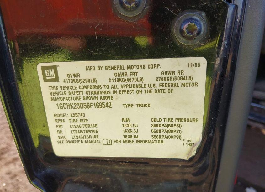 Photo 9 of 2006 Chevrolet Silverado 2500HD LT1 (VIN 1GCHK23D56F169542)