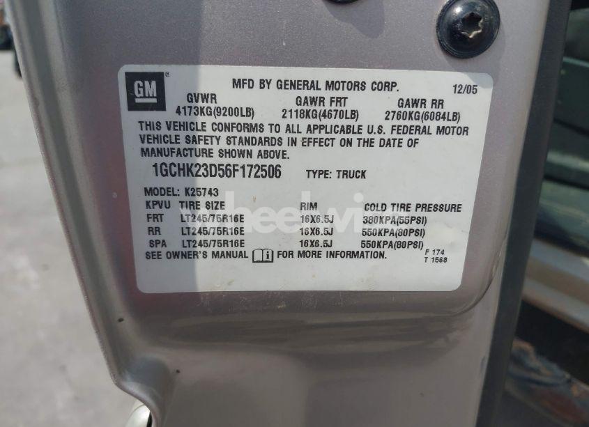 Photo 9 of 2006 Chevrolet Silverado 2500HD LT2 (VIN 1GCHK23D56F172506)