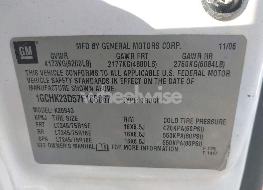 Photo 9 of 2007 Chevrolet Silverado K2500 HEAVY DUTY (VIN 1GCHK23D57F168067)