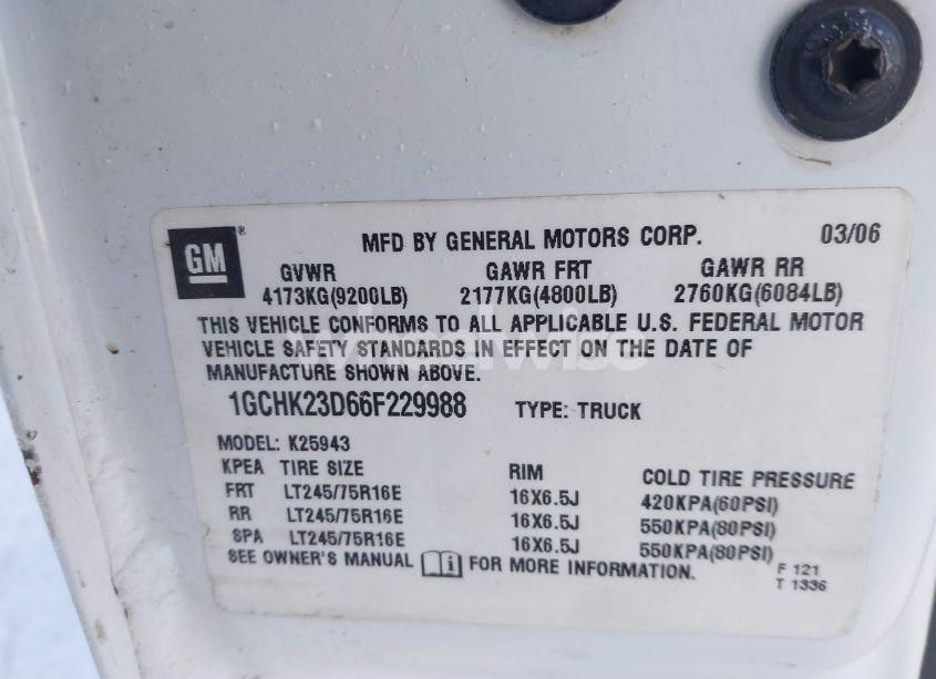 Photo 9 of 2006 Chevrolet Silverado 2500HD LT1 (VIN 1GCHK23D66F229988)