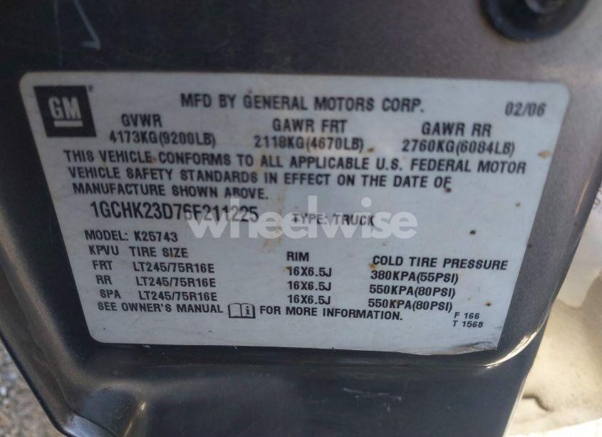 Photo 9 of 2006 Chevrolet Silverado 2500HD LT3 (VIN 1GCHK23D76F211225)