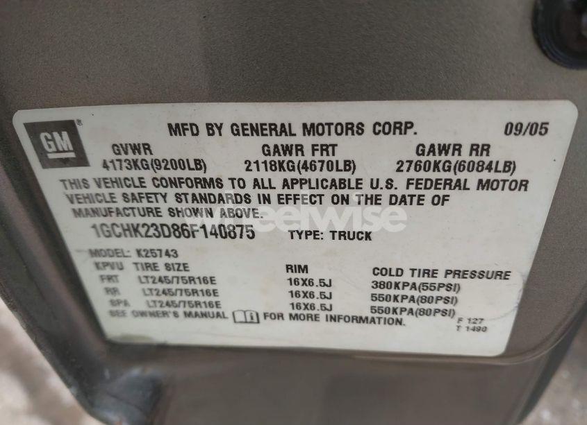 Photo 9 of 2006 Chevrolet Silverado 2500HD LT3 (VIN 1GCHK23D86F140875)