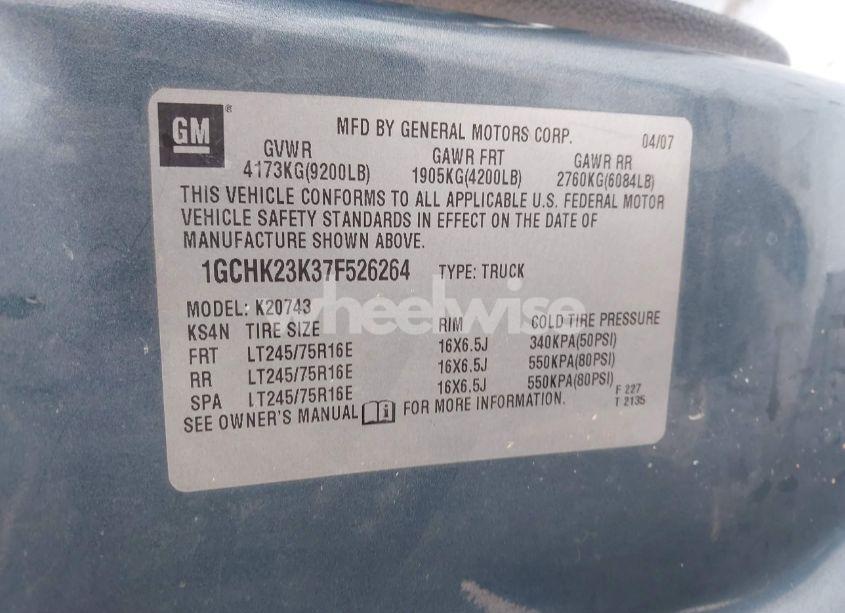 Photo 9 of 2007 Chevrolet Silverado 2500HD LT1 (VIN 1GCHK23K37F526264)