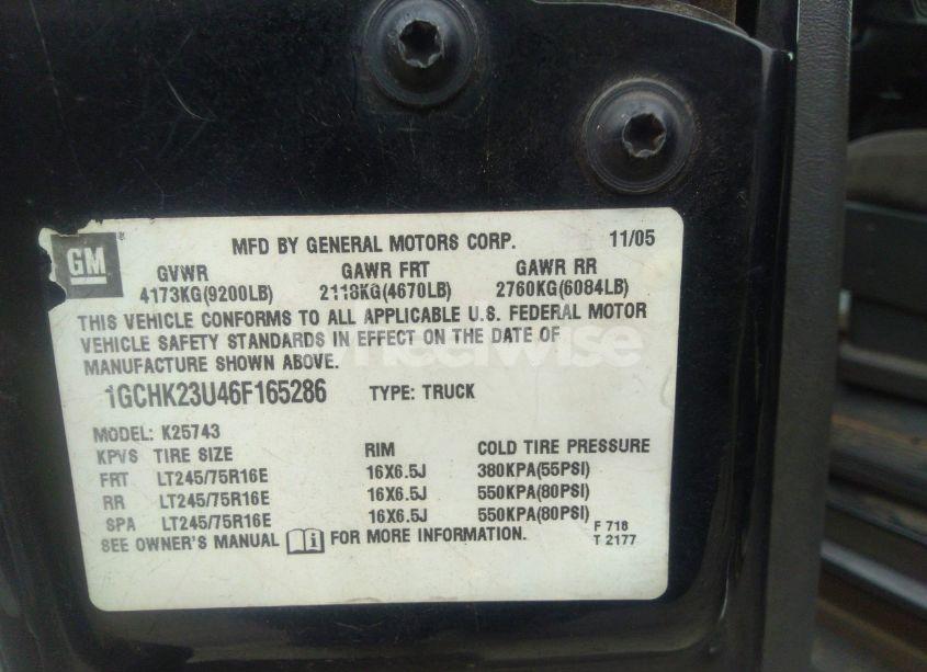 Photo 9 of 2006 Chevrolet Silverado 2500HD LT1 (VIN 1GCHK23U46F165286)