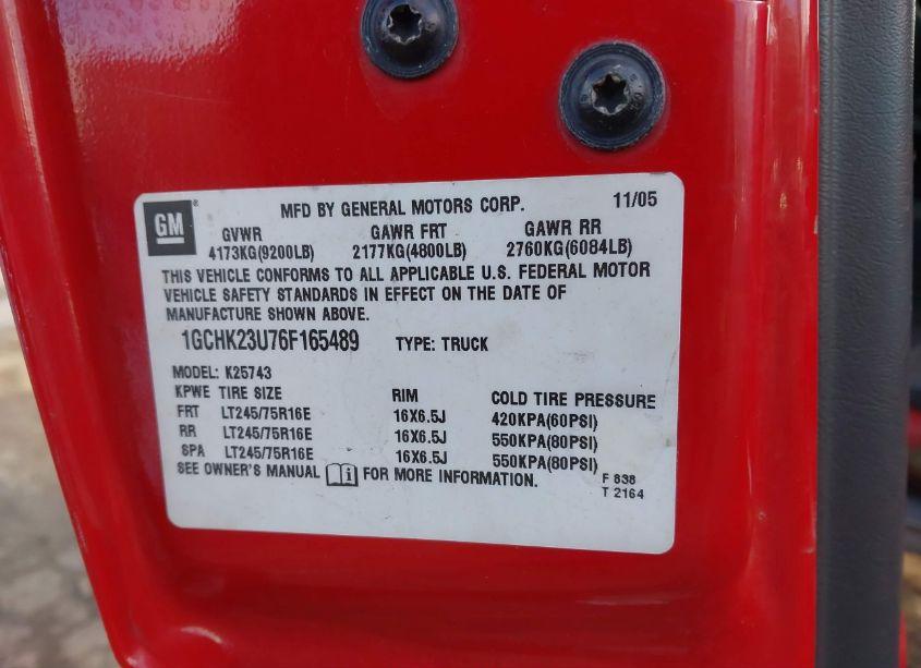 Photo 9 of 2006 Chevrolet Silverado 2500HD LT1 (VIN 1GCHK23U76F165489)