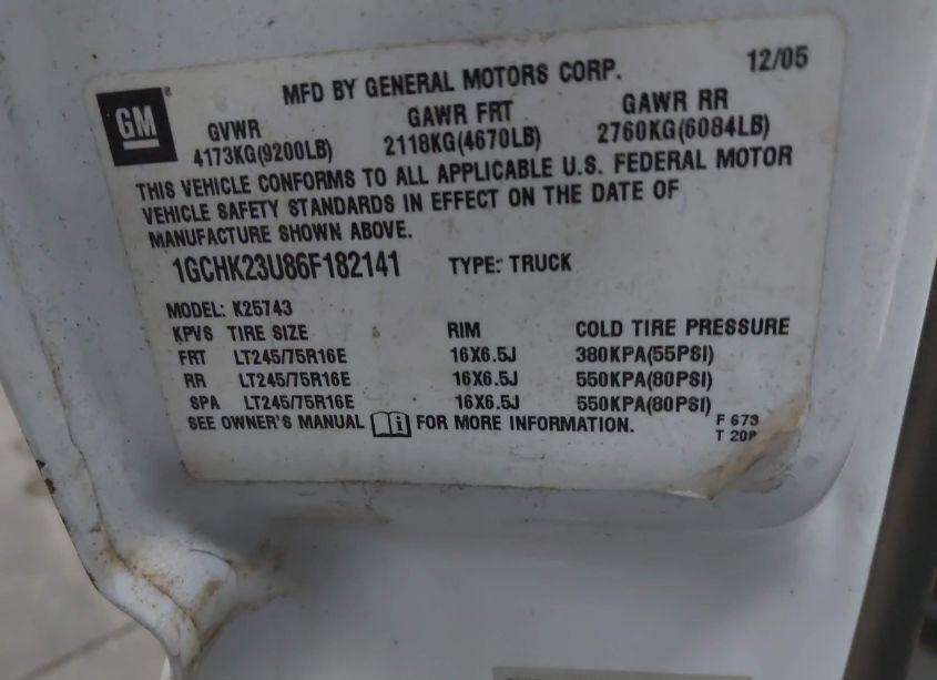 Photo 9 of 2006 Chevrolet Silverado 2500HD LT1 (VIN 1GCHK23U86F182141)