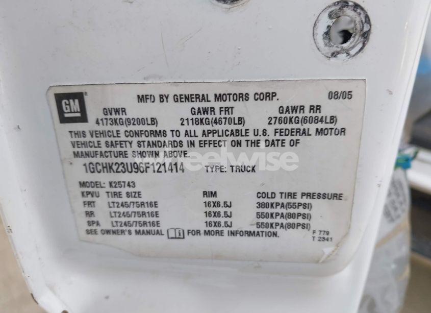 Photo 9 of 2006 Chevrolet Silverado 2500HD LT3 (VIN 1GCHK23U96F121414)