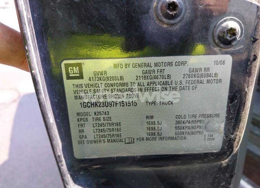 Photo 9 of 2007 Chevrolet Silverado 2500HD CLASSIC LT1 (VIN 1GCHK23U97F151515)