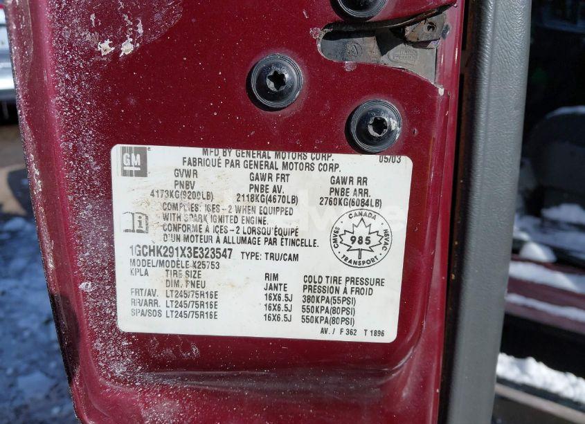 Photo 9 of 2003 Chevrolet Silverado 2500HD LS/LT (VIN 1GCHK291X3E323547)