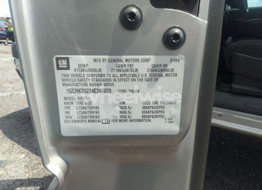 Photo 9 of 2004 Chevrolet Silverado 2500HD LS (VIN 1GCHK29224E249020)