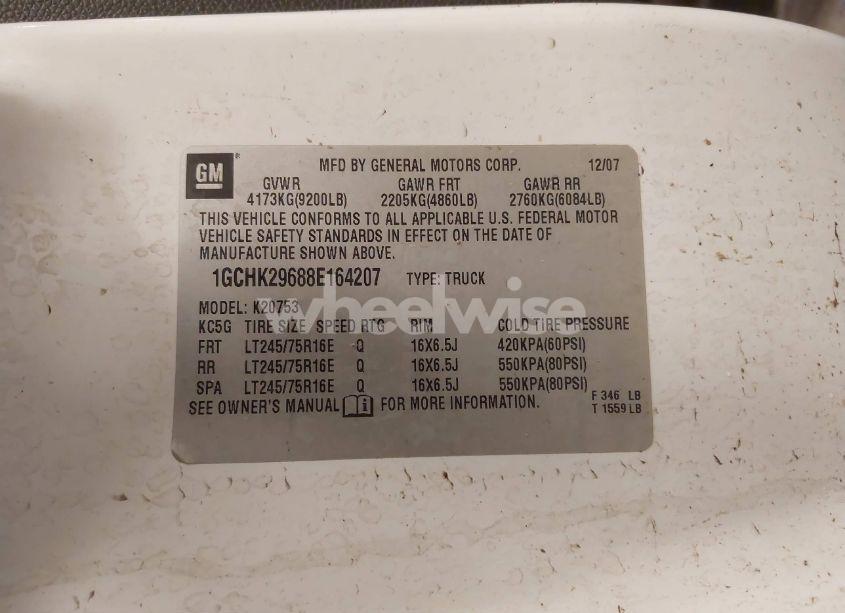 Photo 9 of 2008 Chevrolet Silverado 2500HD LT1 (VIN 1GCHK29688E164207)