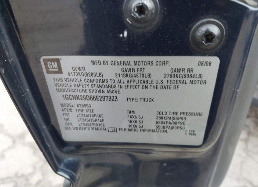Photo 9 of 2006 Chevrolet Silverado 2500HD LT1 (VIN 1GCHK29D66E287323)