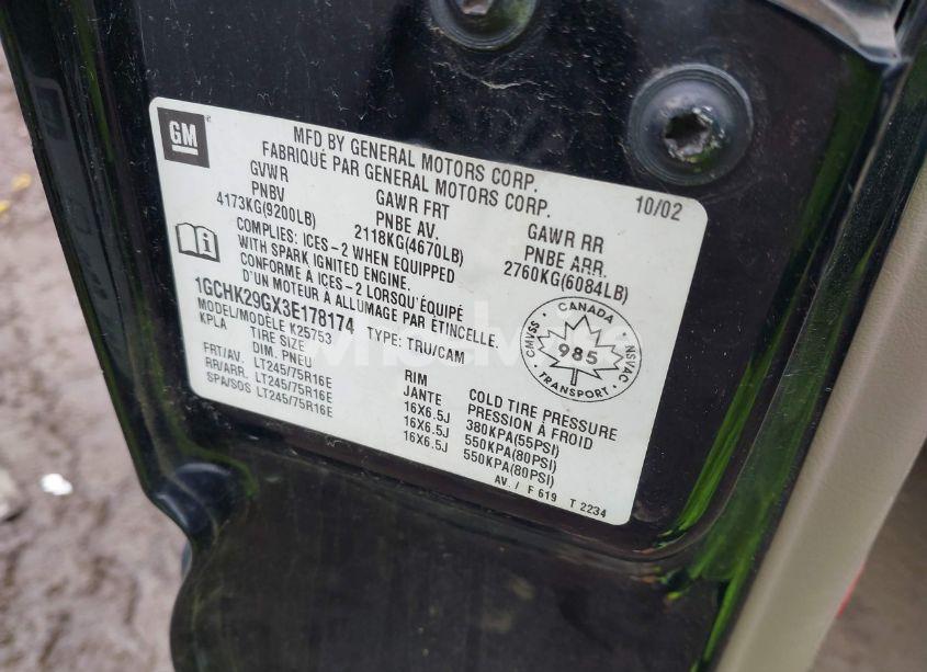 Photo 9 of 2003 Chevrolet Silverado 2500HD LS/LT (VIN 1GCHK29GX3E178174)